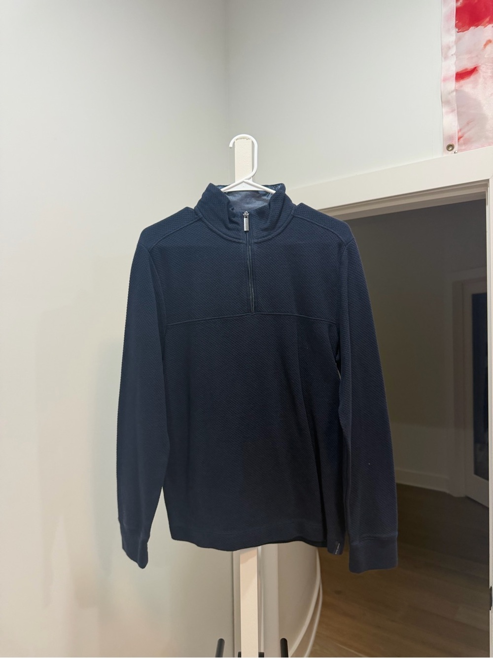 Perry Ellis Men's Navy Half-Zip Knit Pullover